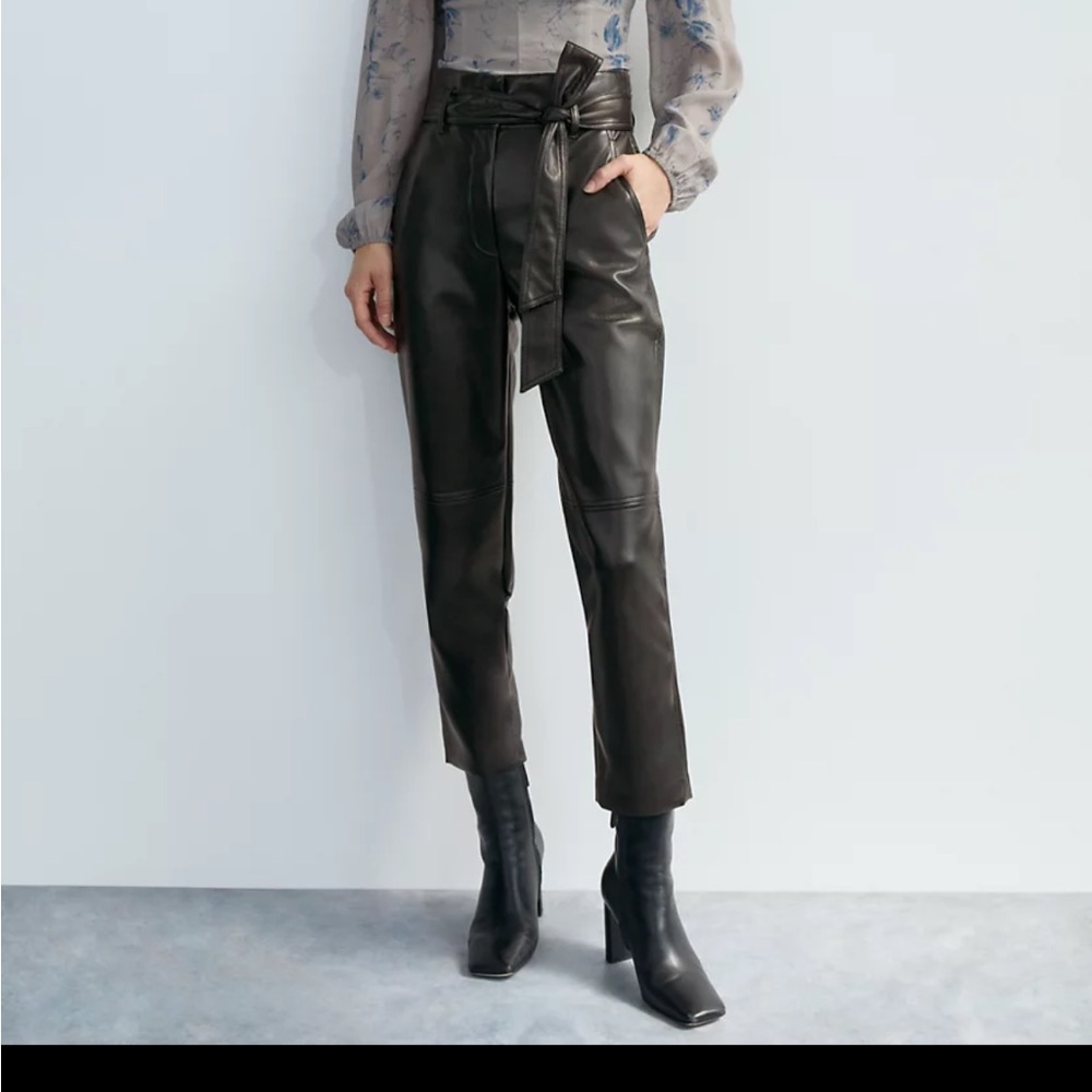 Aritzia Wilfred High Tied Vegan Leather Pant - Picture 1 of 12
